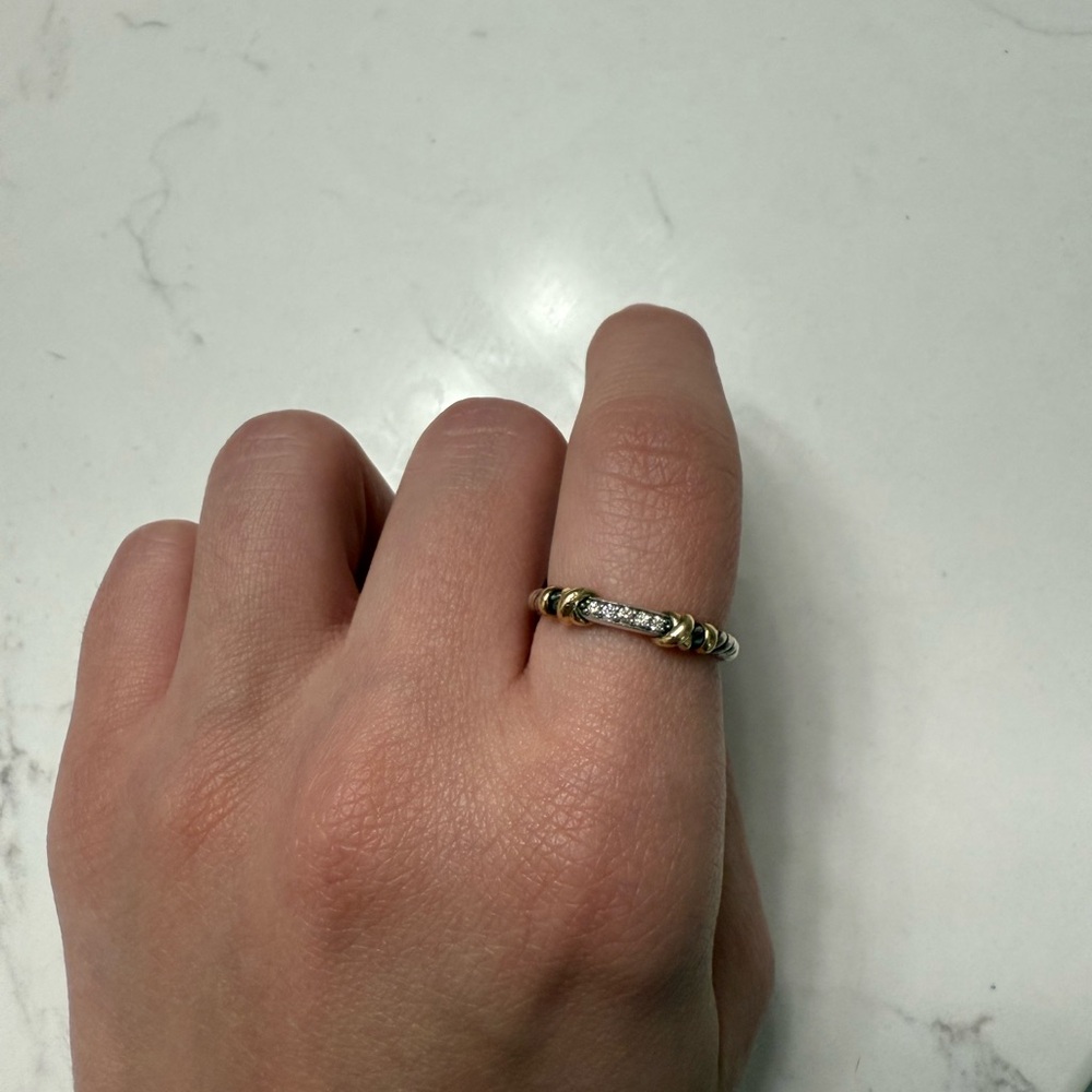 David Yurman petite Helena wrap ring 18k yellow gold and diamonds - Picture 5 of 7